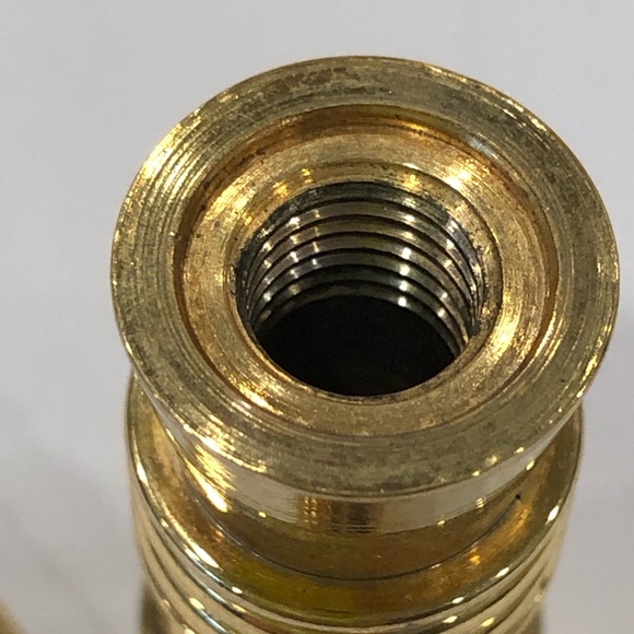 Vintage Gold Tone Brass Cylindrical Shape Portable Purse Travel  Perfume Vial - Picture 10 of 13